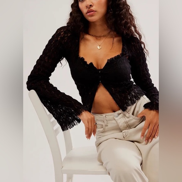 NWT Free People One Madison Top in Black - Picture 8 of 13